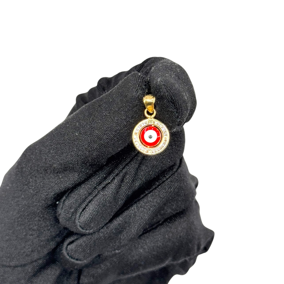Ojo Turco Protector con Zirconias en Oro 10k