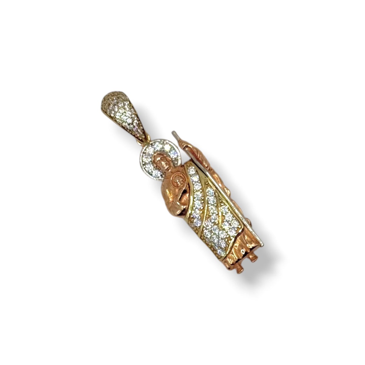 San Judas Oro Rosa con Zirconias en Oro 10k