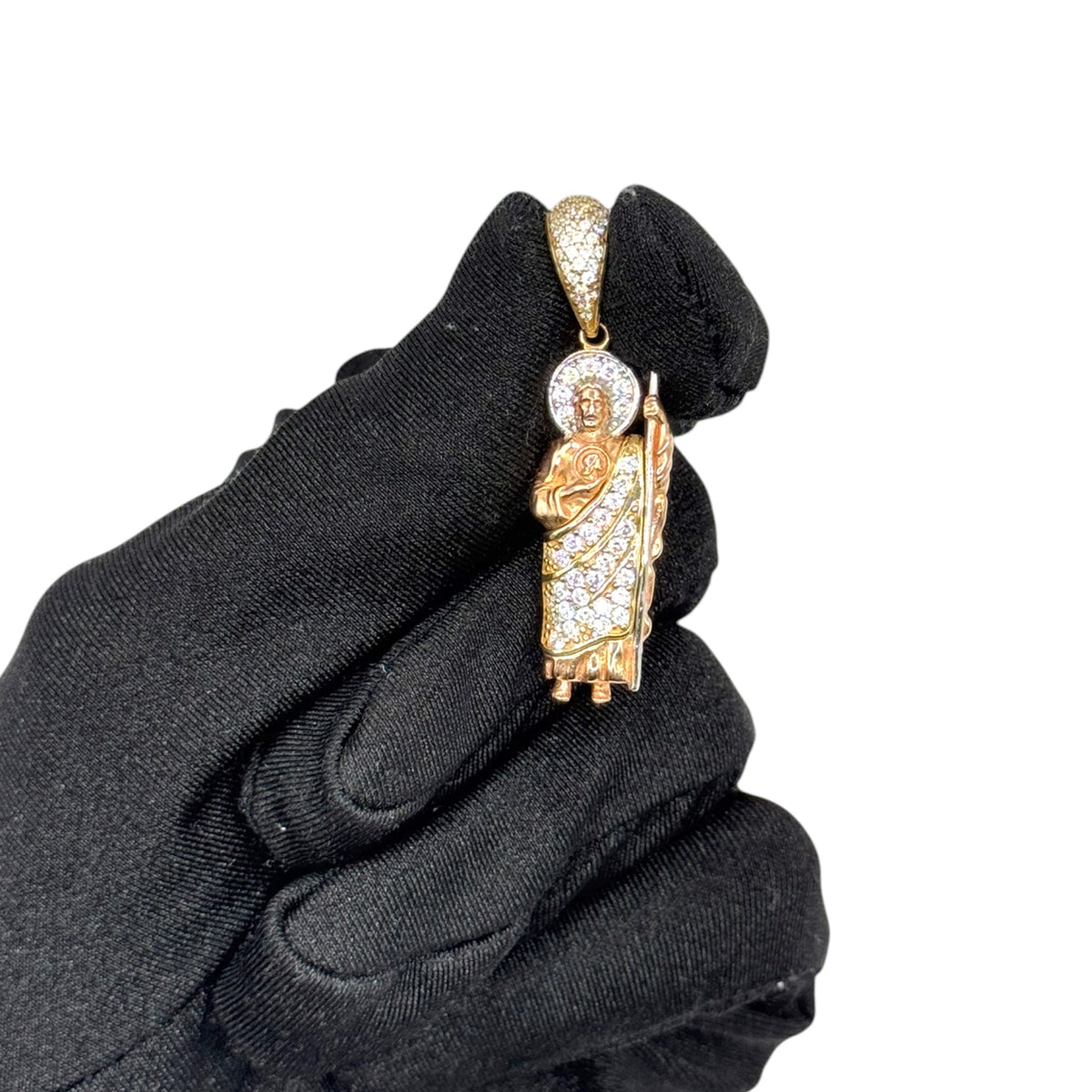 San Judas Oro Rosa con Zirconias en Oro 10k