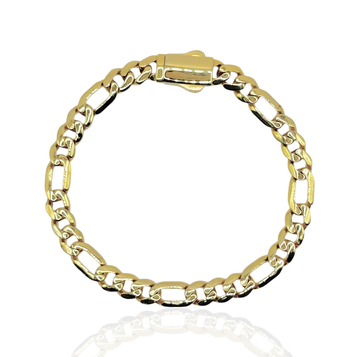 Pulsera 3 y 1 Clásica con Broche Liso en Oro 10k