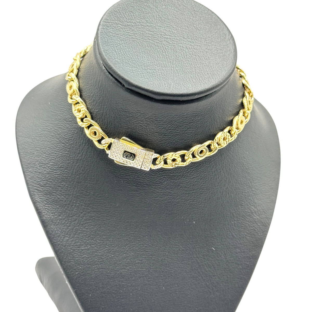 Pulsera Egipcia con Broche Premium y Zirconias en Oro 10k