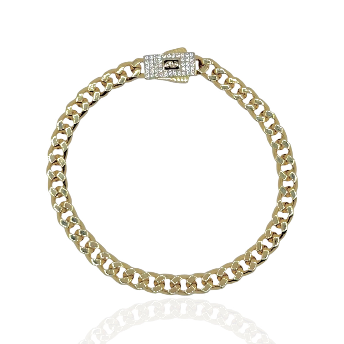 Pulsera Cubana Clásica con Broche Premium en Oro 10k