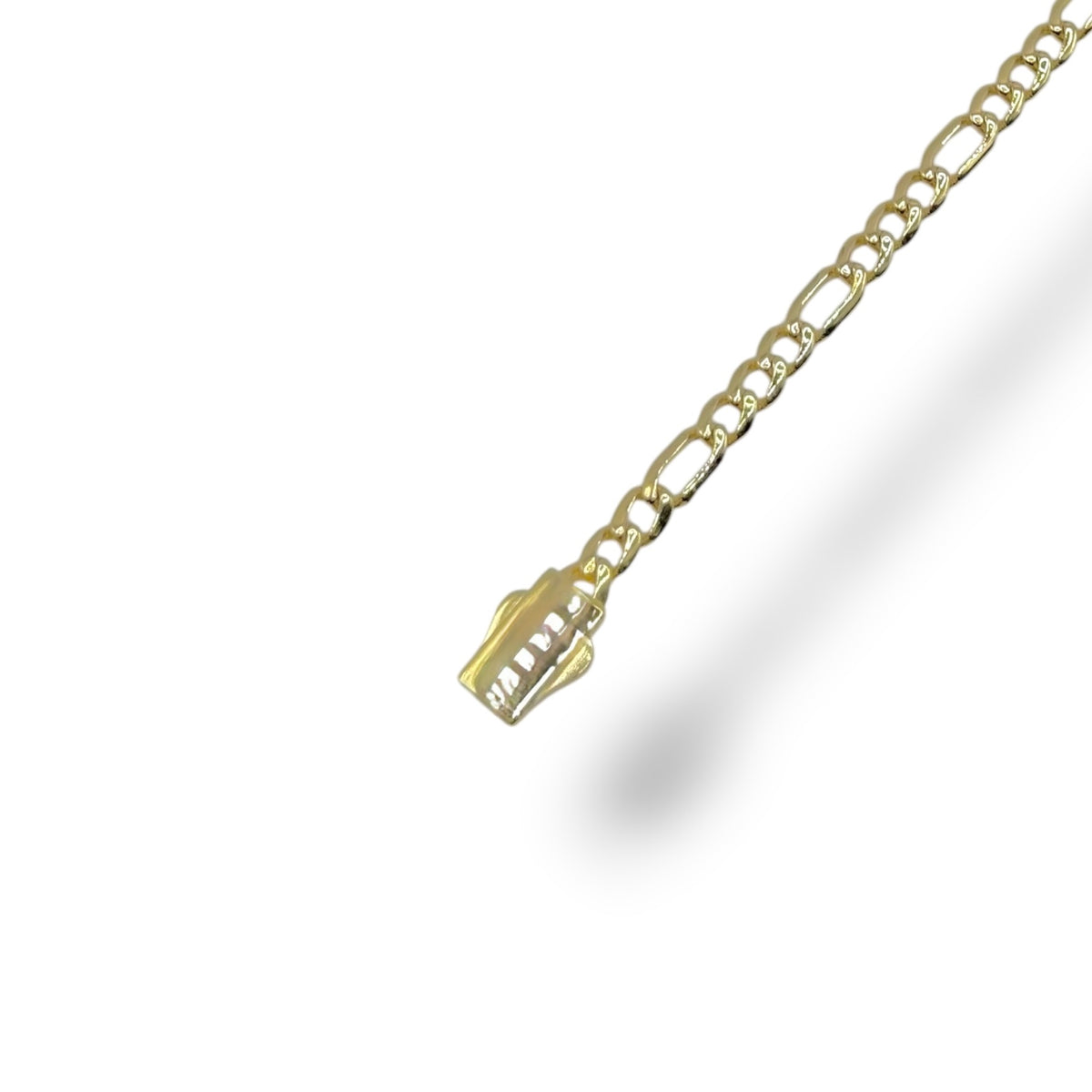 Pulsera Fígaro con Broche Liso en Oro 10k