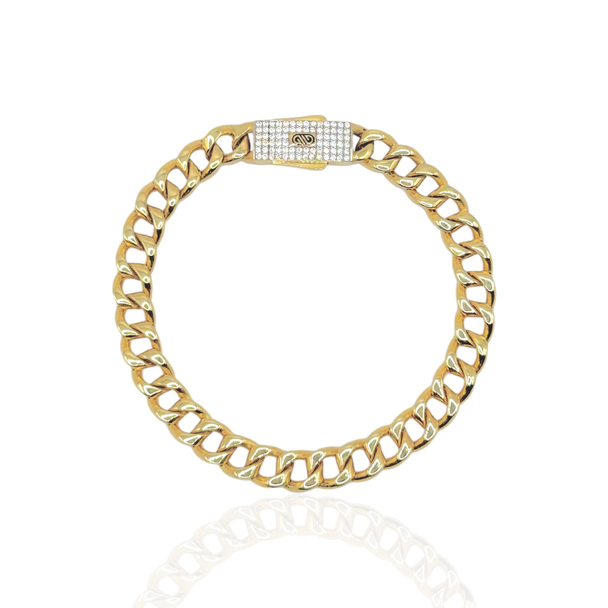 Pulsera Cubana Gruesa con Broche Premium en Oro 10k