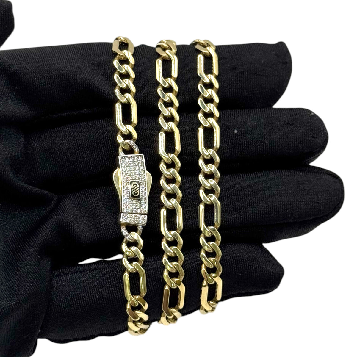 Cadena Italiana 3 y 1 de 5mm en Oro 10k