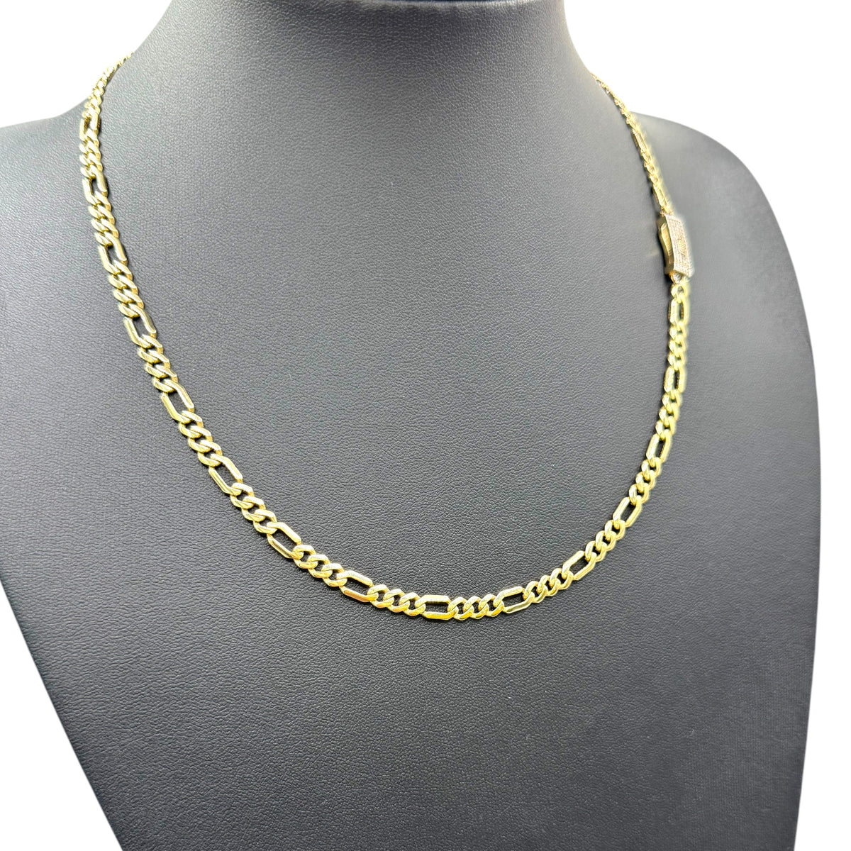 Cadena Italiana de 3 y 1 de 5mm en 50cm en Oro 10k