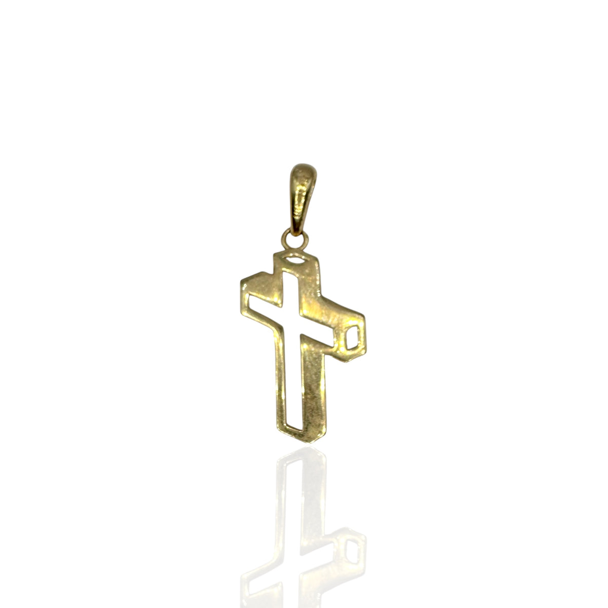 Cruz Calada Minimalista en Oro 10k