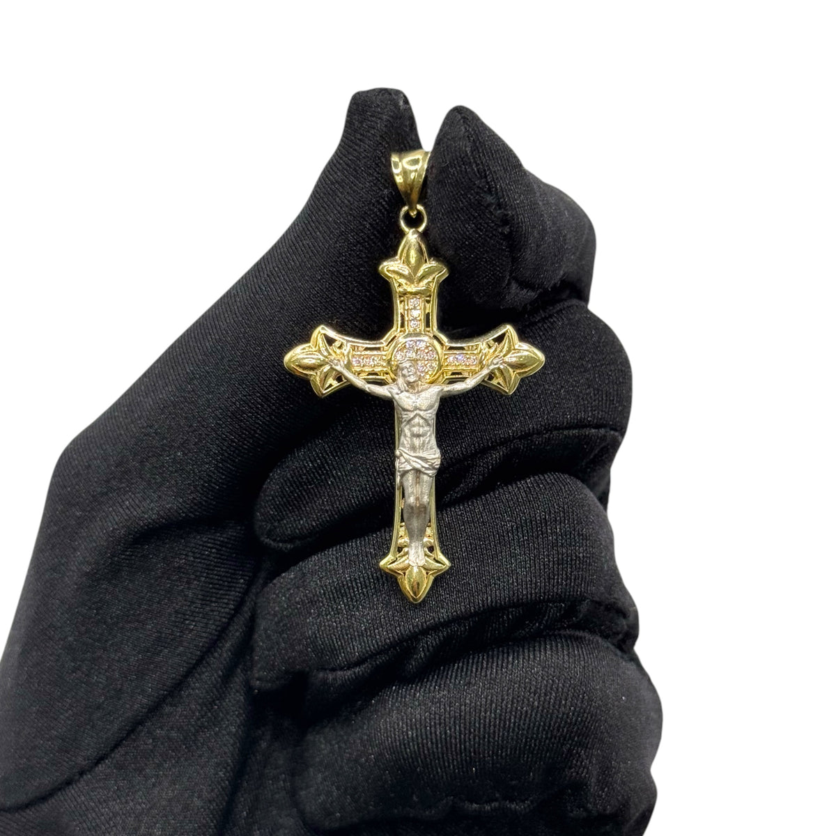 Crucifijo Imperial Bitono en Oro 10k