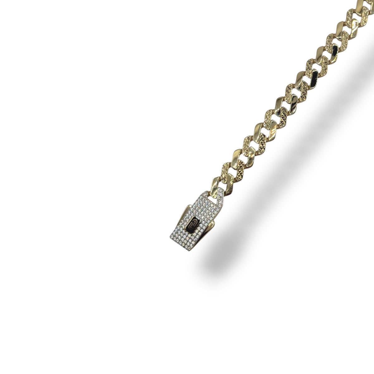 Pulso Cubano Élite Diamantado en Oro 10k
