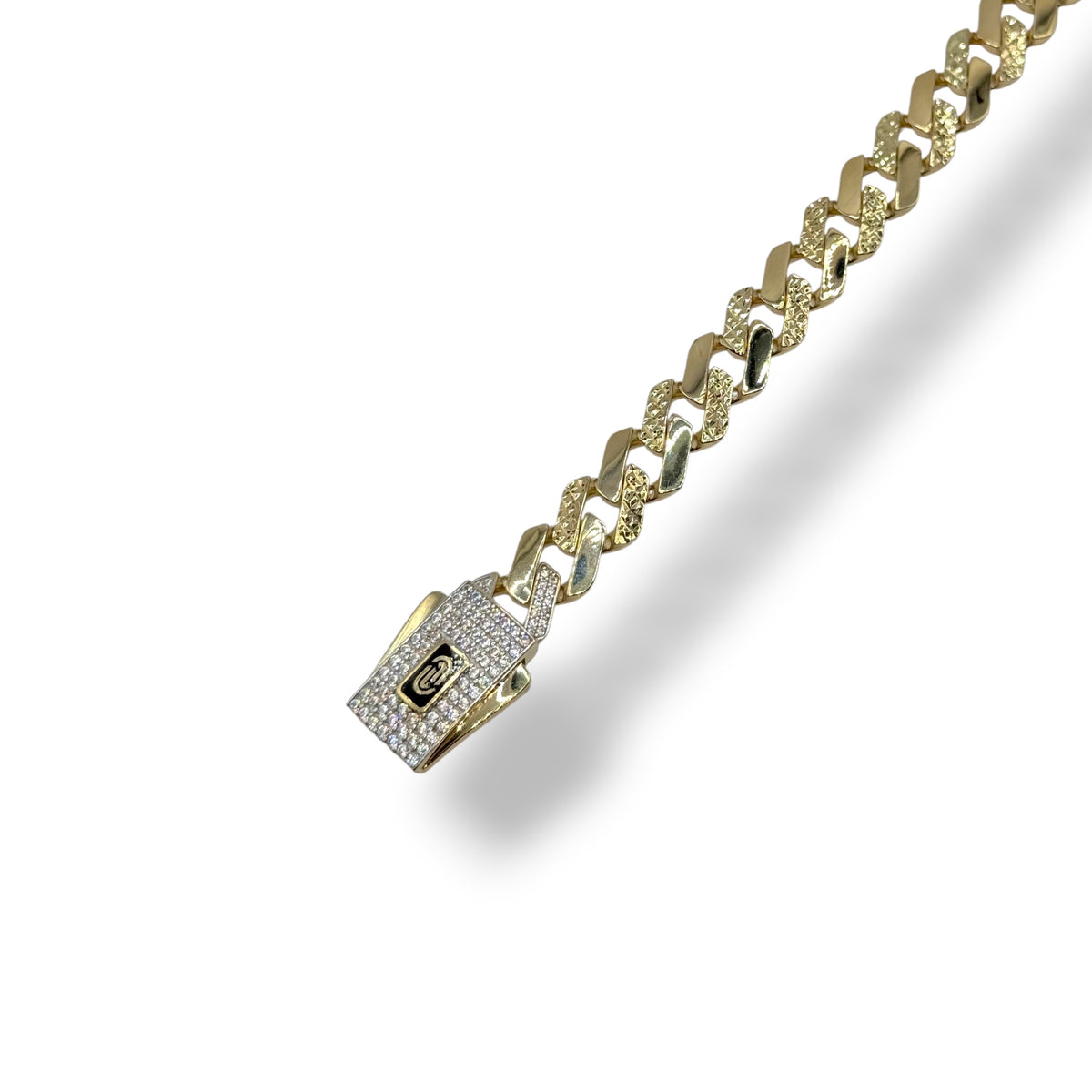 Pulso Cubano Royal Diamantado en Oro 10k