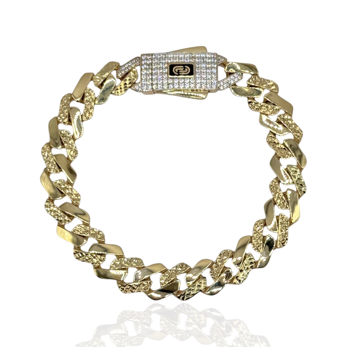 Pulso Cubano Royal Diamantado en Oro 10k