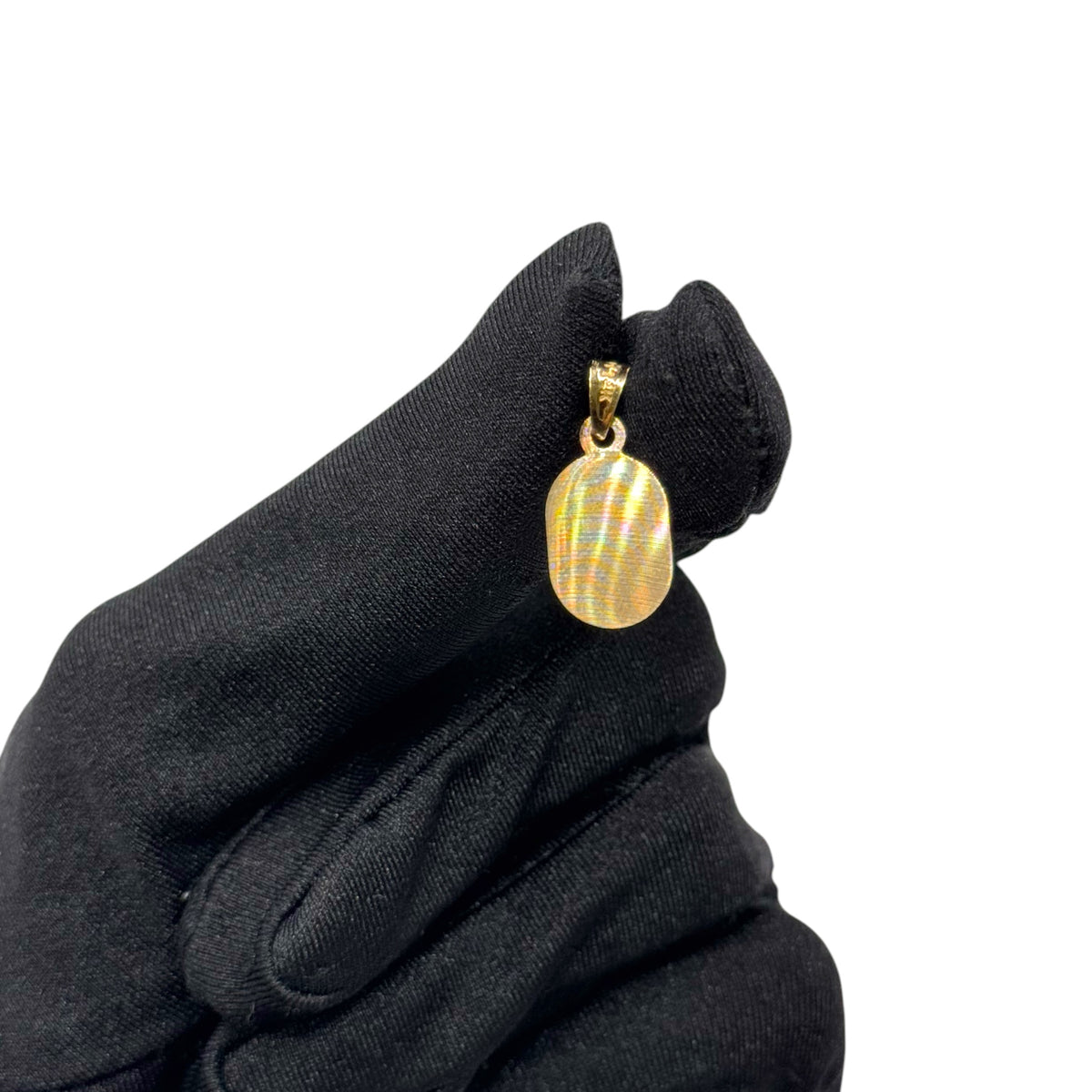 Medalla Cristo Crucificado Tricolor Chica en Oro 14k