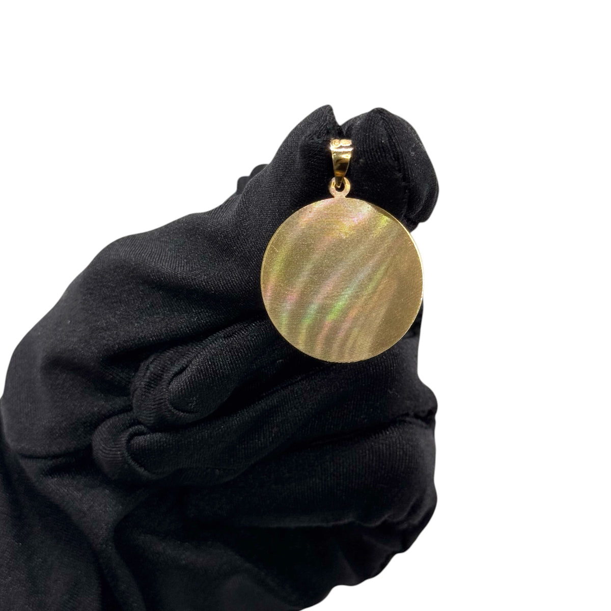 Medalla Virgen de Guadalupe Tricolor Extra Grande en Oro 14k