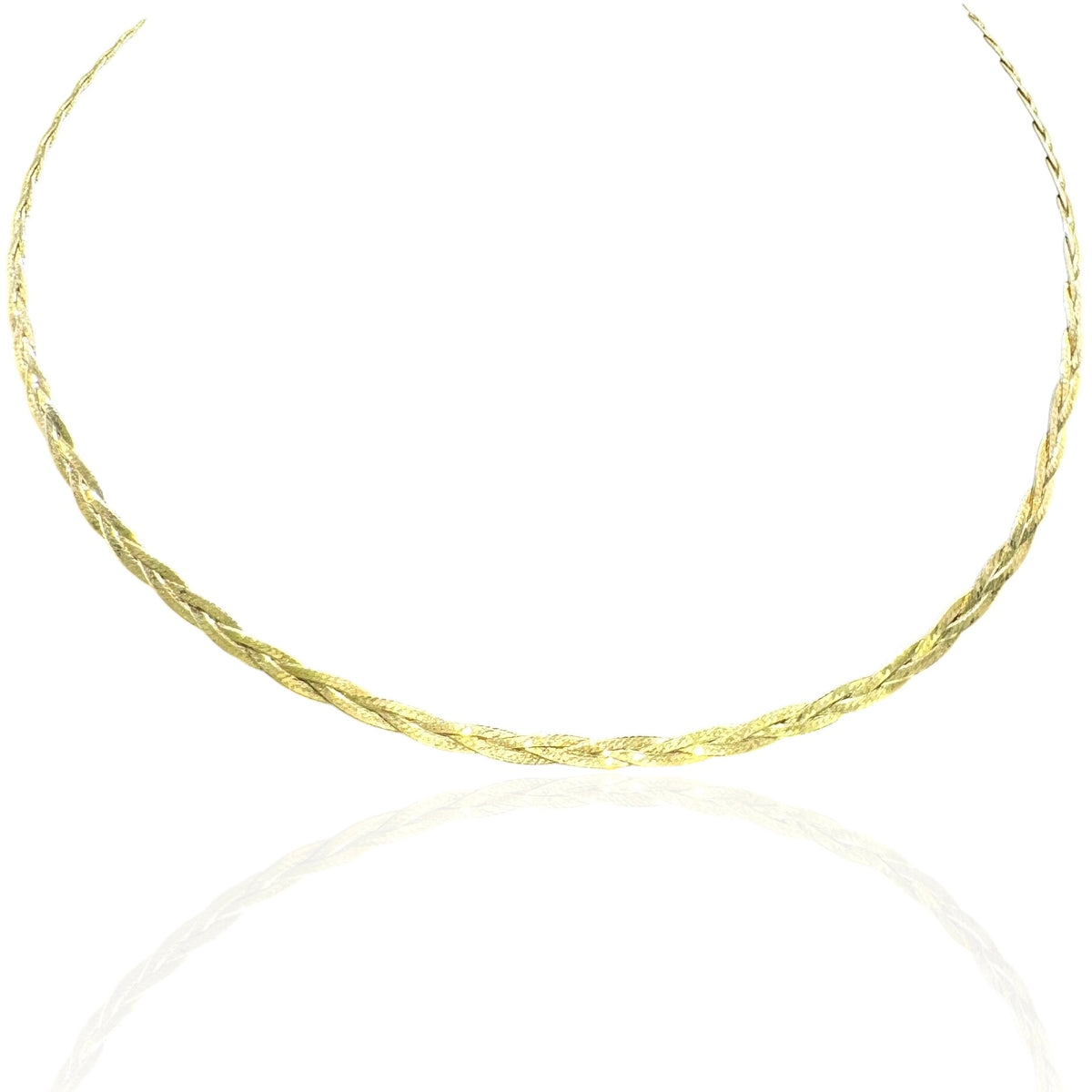 Cadena Trenzada Diamantada en Oro 10k