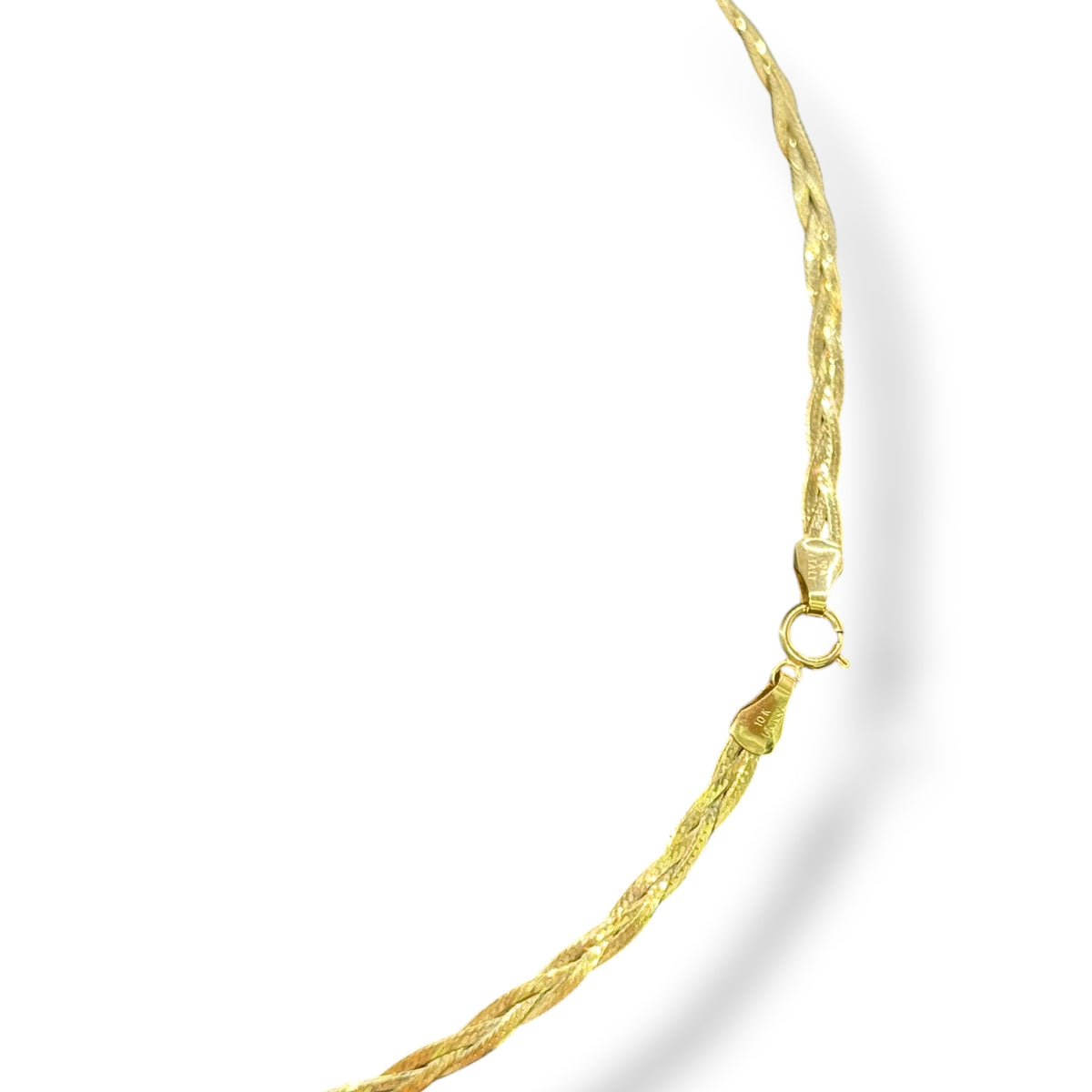 Cadena Trenzada Diamantada en Oro 10k