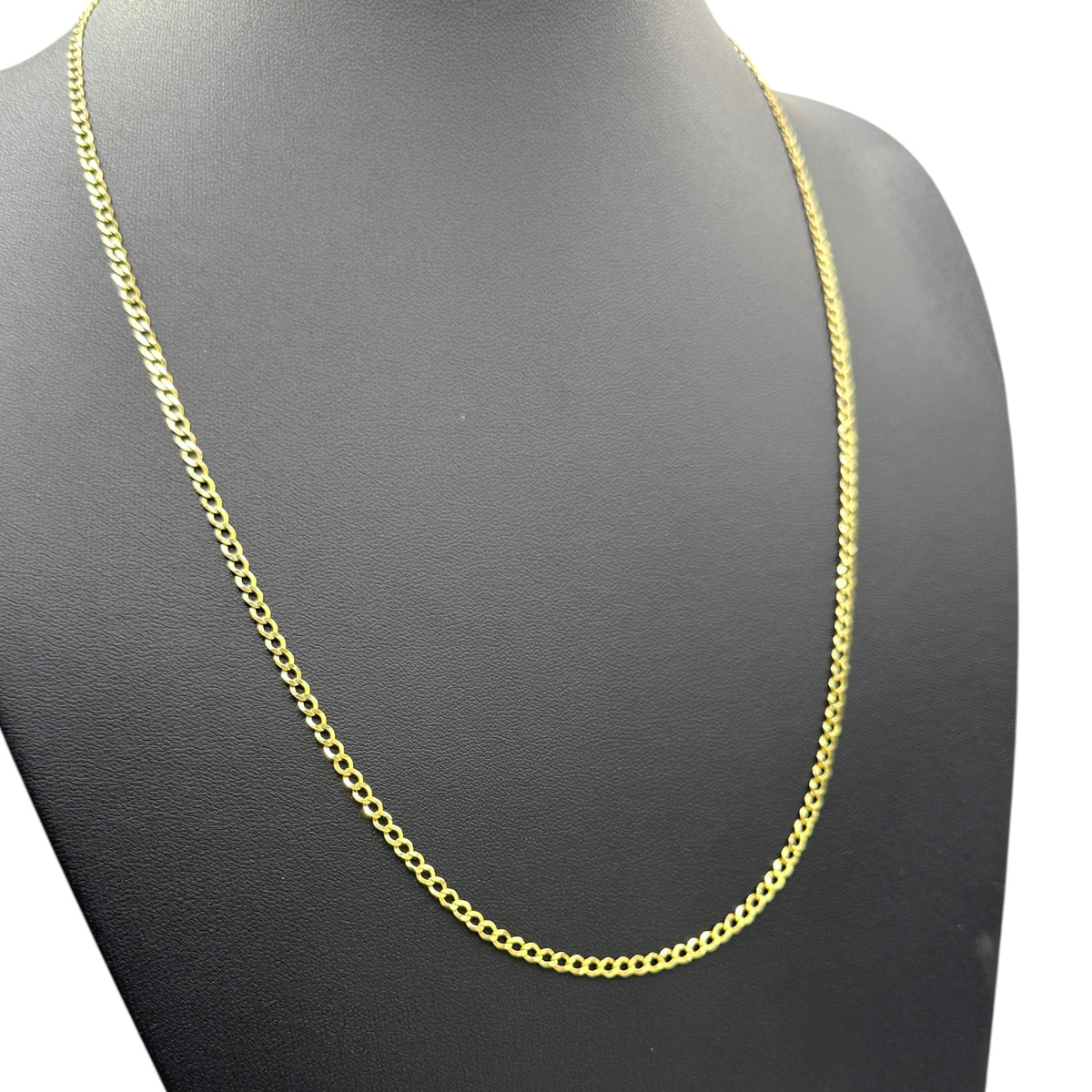 Cadena Barbada Diamantada Premium en Oro 10k