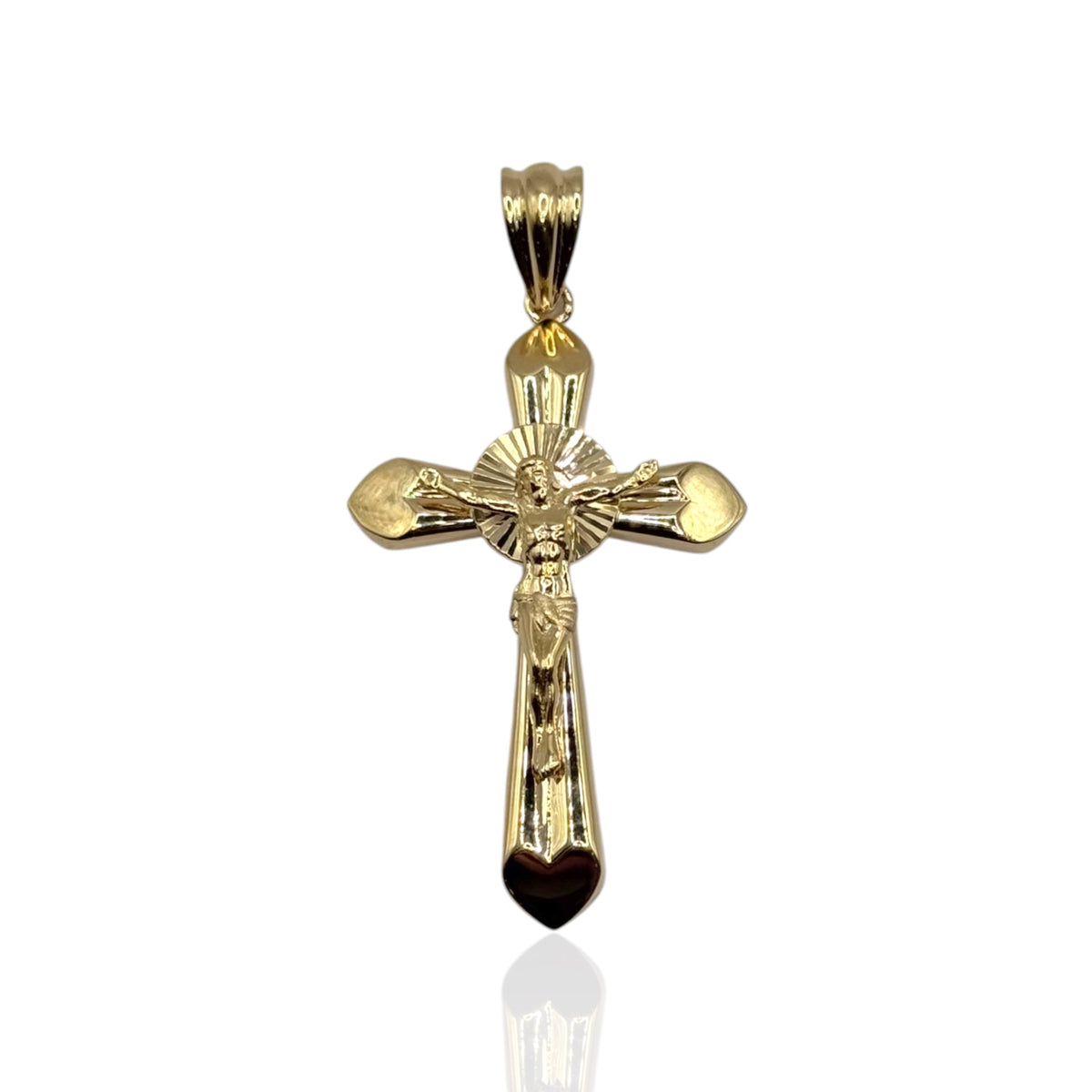 Crucifijo Florentino con Cristo en Oro 10k